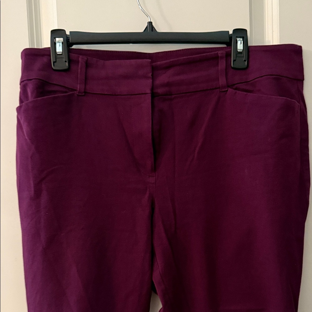 LOFT Plum Straight-Leg Trousers